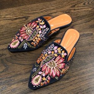 Anthropologie Embellished Slides size 7 1/2-8